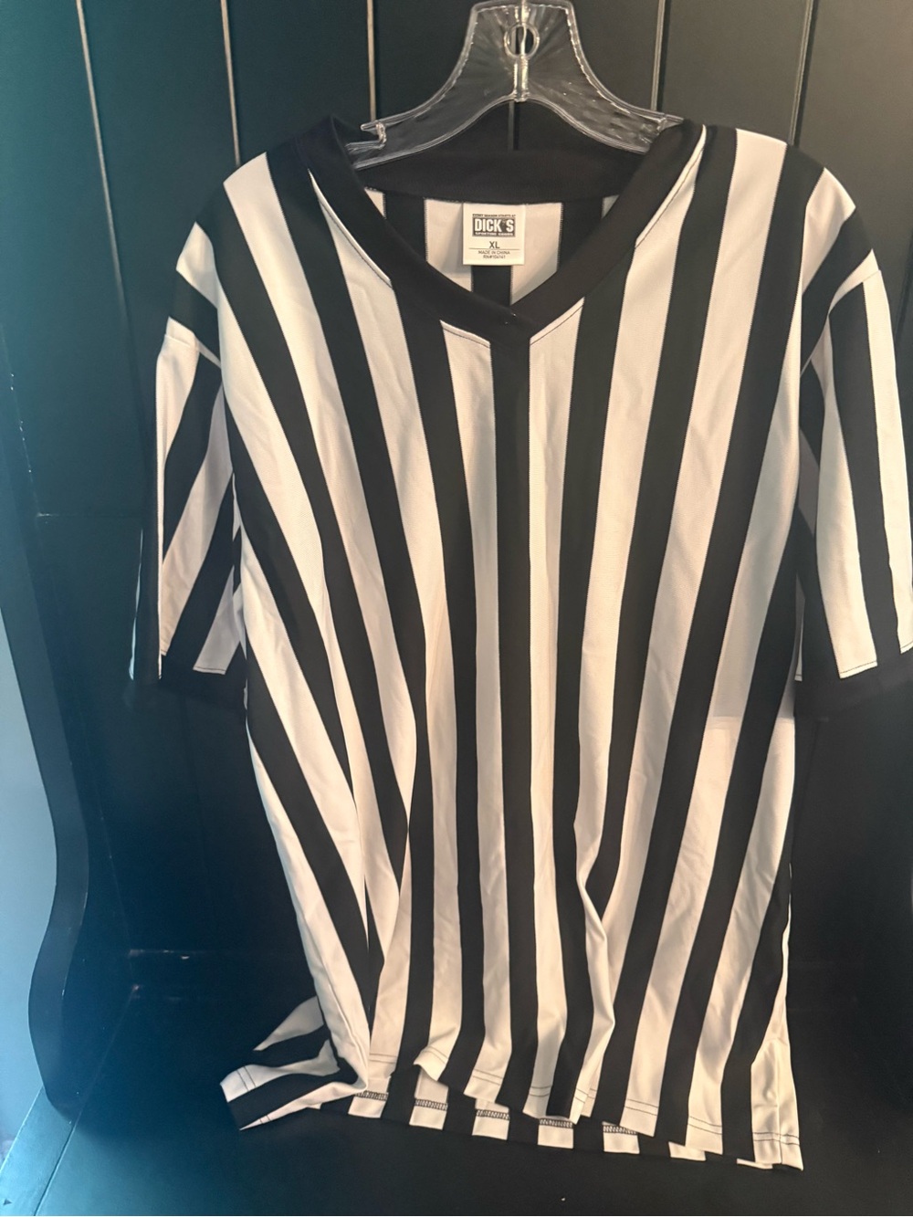 Black & White Striped Referee Jersey - Men